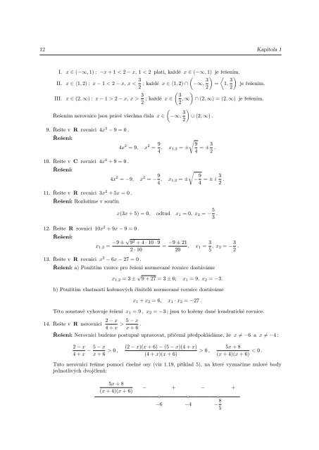1. Rovnice, nerovnice a soustavy