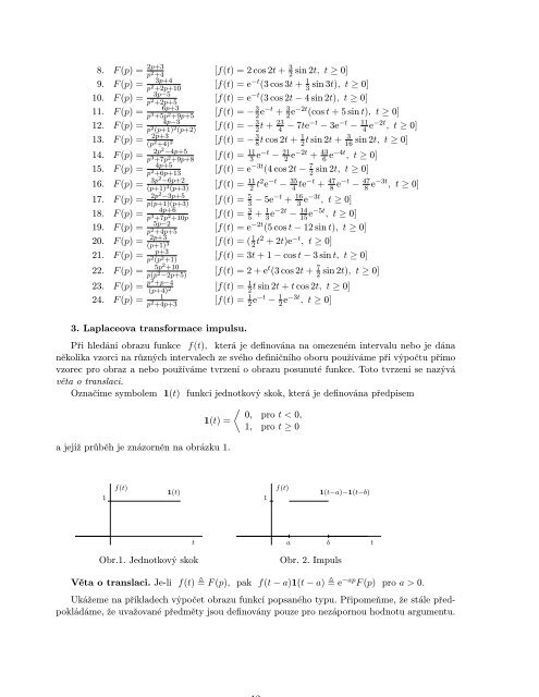 Laplaceova transformace. - Katedra matematiky FEL ČVUT