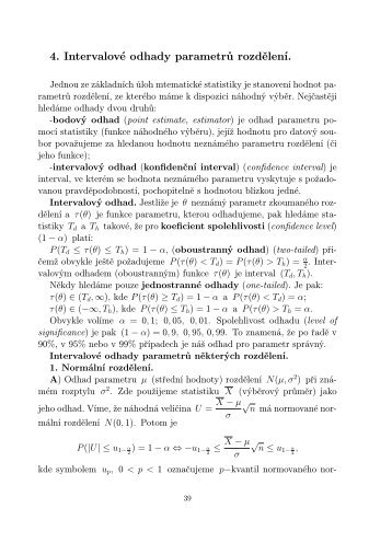 Intervalové odhady parametrů(10)