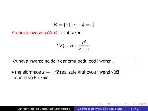 Lecture notes 2011 (slides), pdf.file - Katedra matematiky FEL ČVUT