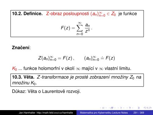 Lecture notes 2011 (slides), pdf.file - Katedra matematiky FEL ČVUT