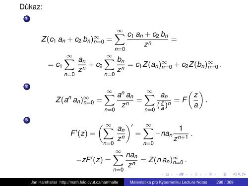 Lecture notes 2011 (slides), pdf.file - Katedra matematiky FEL ČVUT
