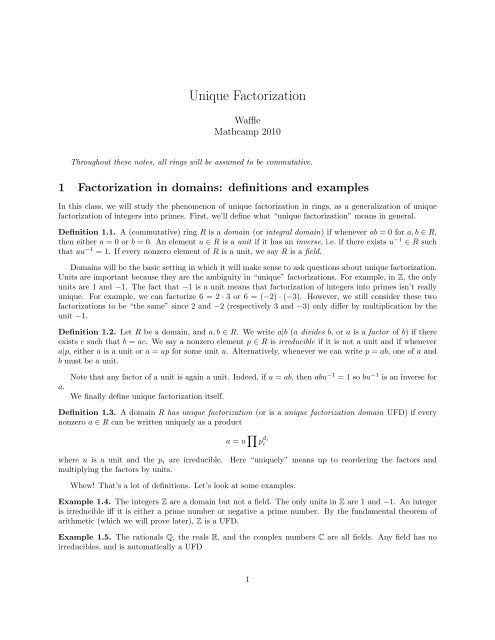 SOLVED: Let R be a commutative ring. Let f(r) âˆˆ R[z] be a nonconstant  polynomial whose leading coefficient is not a zero divisor in R. Prove that  f(z) is not a unit