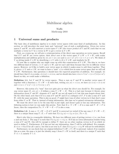 Multilinear algebra