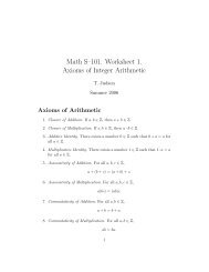 Math S?101. Worksheet 1. Axioms of Integer Arithmetic