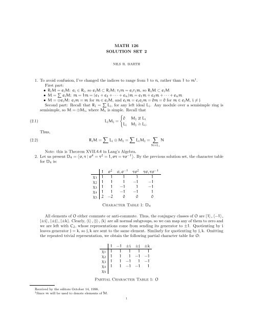 Math 126 Solution Set 2