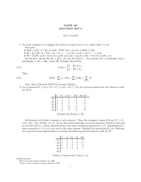 Math 126 Solution Set 2