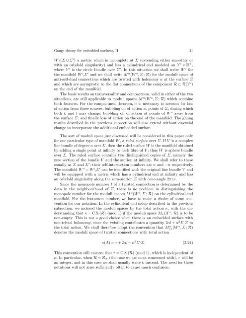 Gauge theory for embedded surfaces, II