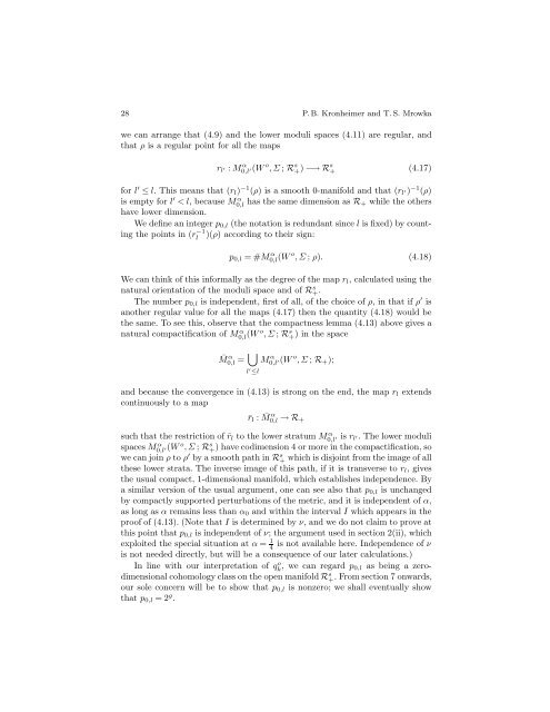 Gauge theory for embedded surfaces, II