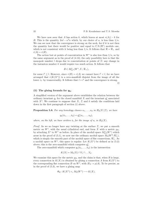 Gauge theory for embedded surfaces, II