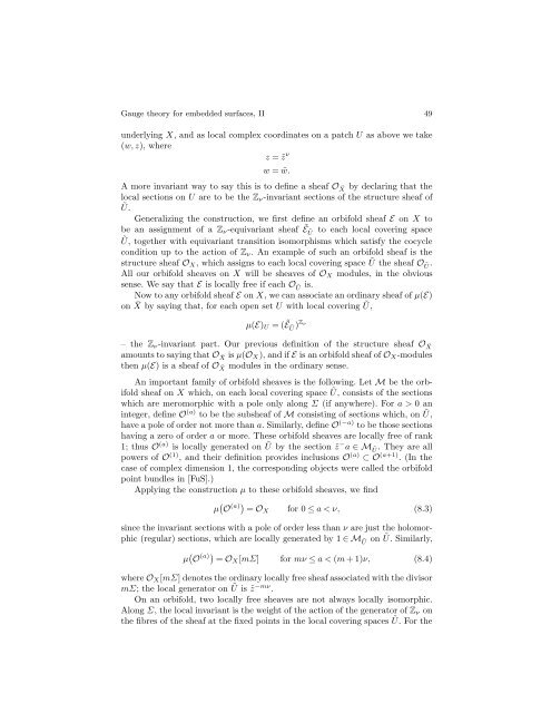 Gauge theory for embedded surfaces, II