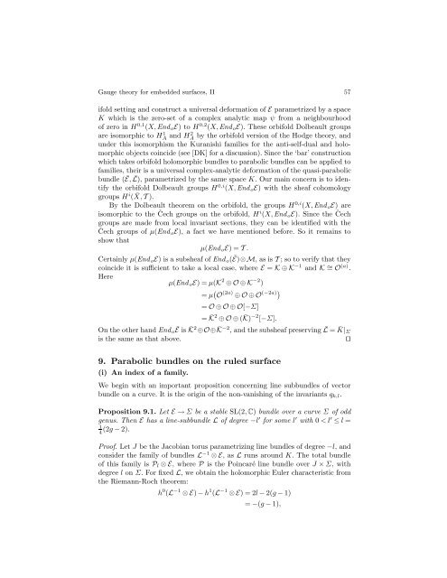 Gauge theory for embedded surfaces, II