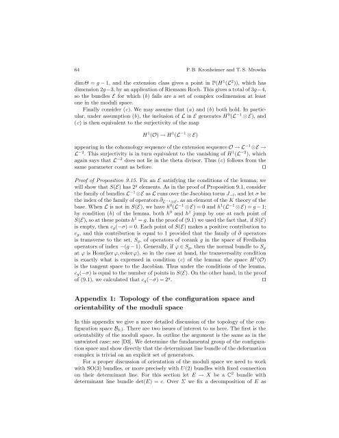 Gauge theory for embedded surfaces, II