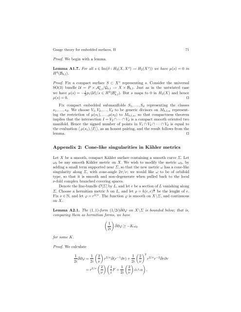 Gauge theory for embedded surfaces, II