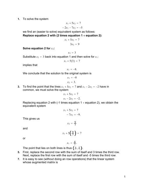 homework problems and solutions