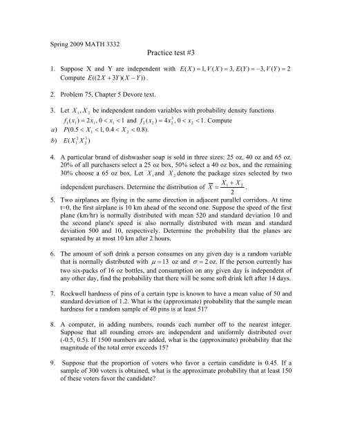 Practice test #3