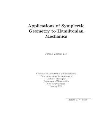 Applications of Symplectic Geometry to Hamiltonian Mechanics