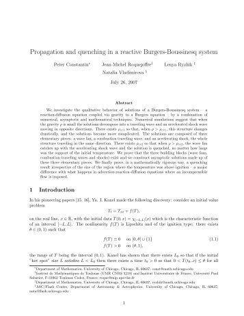 Propagation and quenching in a reactive Burgers-Boussinesq system