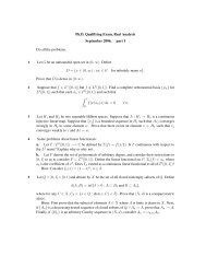 Ph.D. Qualifying Exam, Real Analysis September 2006, part I Do all ...