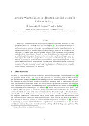 Traveling Wave Solutions in a Reaction-Diffusion Model for Criminal ...