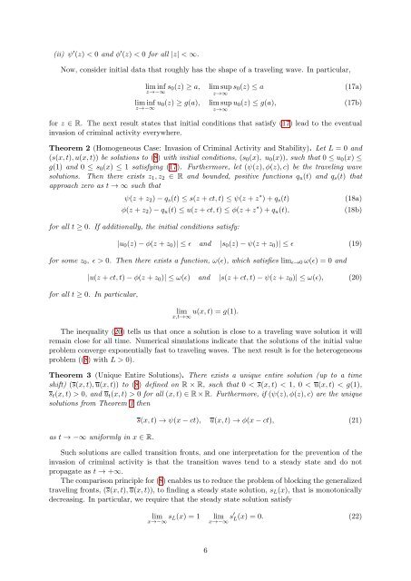 Traveling Wave Solutions in a Reaction-Diffusion Model for Criminal ...