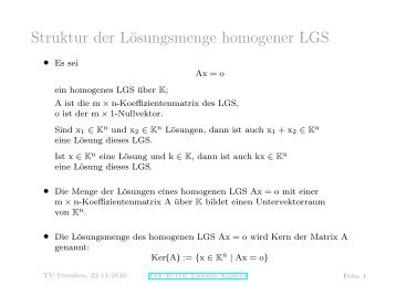 Struktur der Lösungsmenge homogener LGS