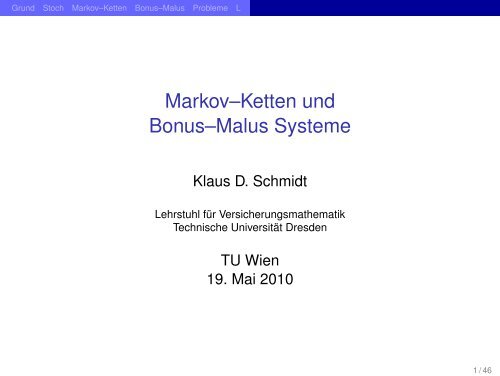 Markov--Ketten und Bonus - Technische Universität Dresden