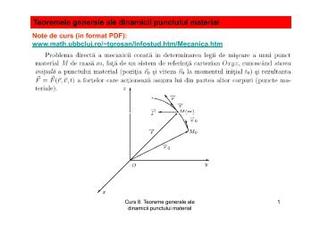 Teoremele generale ale dinamicii punctului material