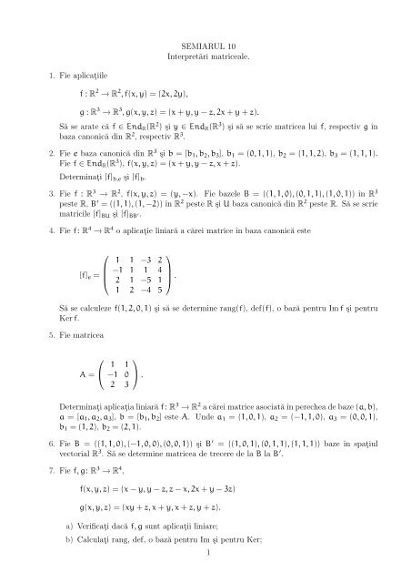 g : R 3 → R3,g(x, y, z)=(x + y, y