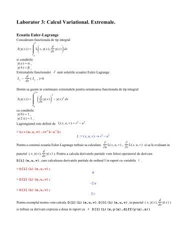Calcul Variational. Extremale