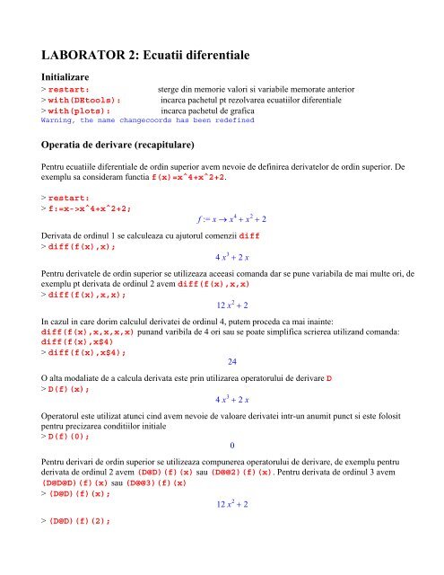 Ecuatii Diferentiale