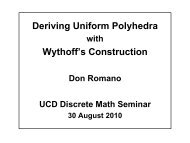 Deriving Uniform Polyhedra Wythoff's Construction