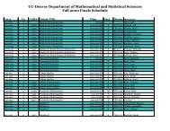 UC-Denver Department of Mathematical and Statistical Sciences ...