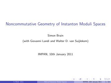 Noncommutative Geometry of Instanton Moduli Spaces
