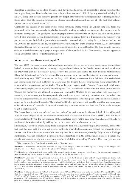 THE 50th INTERNATIONAL MATHEMATICAL OLYMPIAD