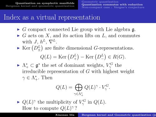 Bergman kernel and Geometric quantization (joint with Weiping ...
