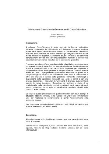 Gli strumenti classici della Geometria e il Cabri-Geometre, Prof.ssa ...