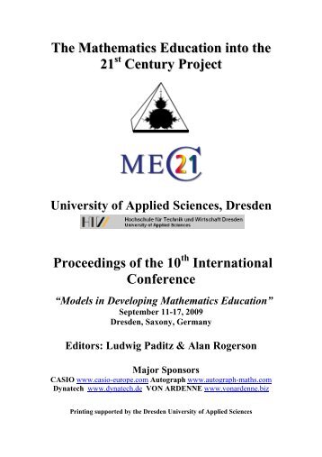 The Mathematics Education into the 21 Century Project Proceedings ...