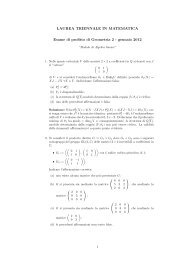 Algebra lineare - Dipartimento di Matematica e Informatica