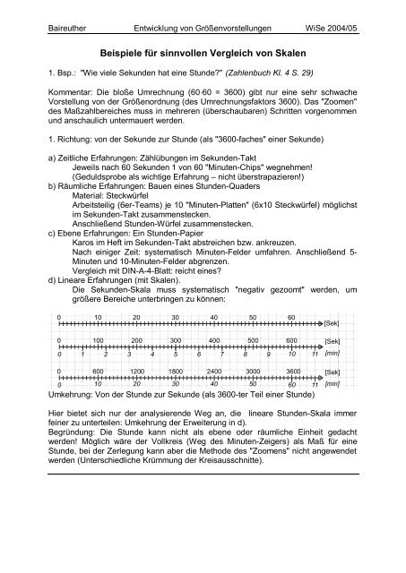 Beispiele Fur Sinnvollen Vergleich Von Skalen Mathematik