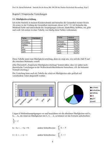 Kapitel 1 Einführung in Statistik bzw - Mathematik