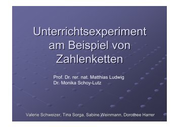 Unterrichtsexperiment am Beispiel von Zahlenketten - Mathematik