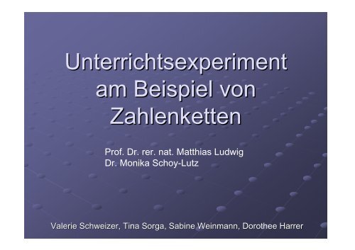 Unterrichtsexperiment am Beispiel von Zahlenketten - Mathematik