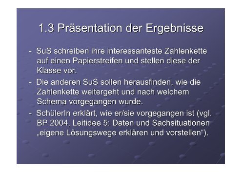 Unterrichtsexperiment am Beispiel von Zahlenketten - Mathematik