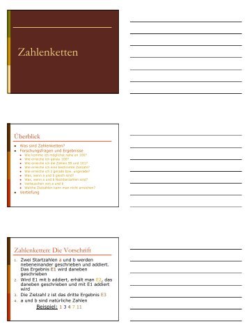 Zahlenketten - Mathematik