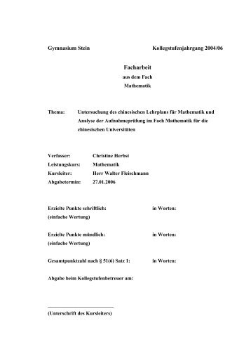 Facharbeit - Mathematik