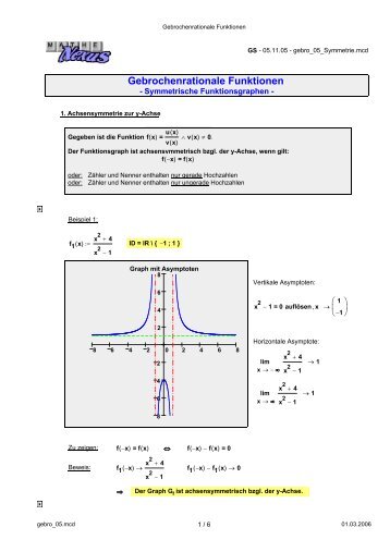 Gebrochenrationale Funktionen - MatheNexus