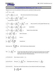 Die quadratische Gleichung ax2 + bx + c = 0 - MatheNexus