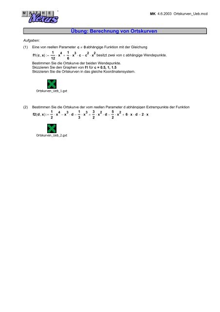 Übung: Berechnung von Ortskurven - MatheNexus