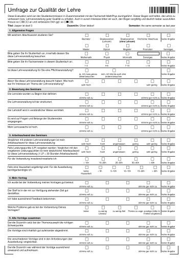 Seminarbogen (Deutsch) - Fachschaft MathPhys an der Uni ...